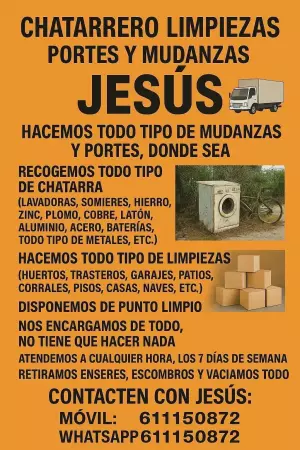 Portes mudanzas chatarrero vaciados  jesus