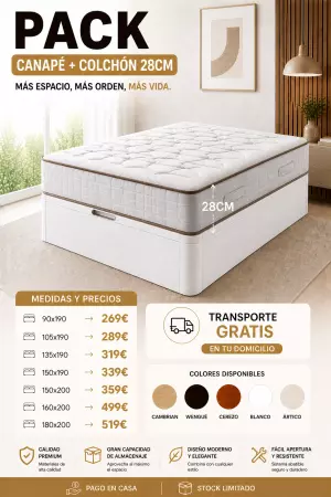 CANAPE+ COLCHON 28CM GROSOR