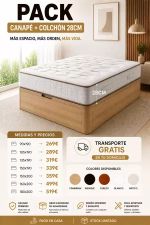 CANAPE+ COLCHON 28CM GROSOR