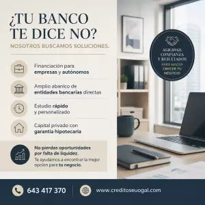 FINANCIACION URGENTE, EMPRESAS Y AUTONOMOS AGIL Y PROFESIONA