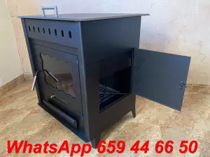 ESTUFA DE LEÑA CON HORNO Y PUERTA LATERAL