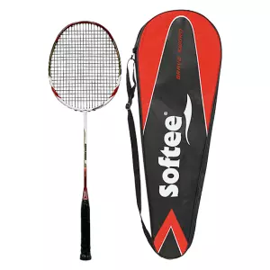 RAQUETA BADMINTON SOFTEE '10K' ROJO/BLANCO