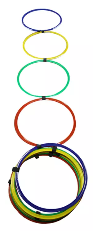 ESCALERA AGILIDAD AROS MULTICOLOR 45 CM 12 UNIDADES UNIDOS