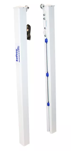 JUEGO POSTES TENIS FIJOS ALUMINIO SECION CUADRADA 80 X 80 MM
