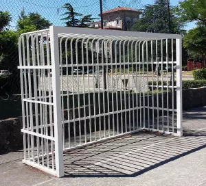 JUEGO PORTERIAS F.SALA/BALONMANO ANTIVANDALICAS METALICAS  80X80MM