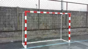 JUEGO PORTERIAS F.SALA/BALONMANO ALUMINIO TRASLADABLES 80X80MM CON BASE 80X40MM