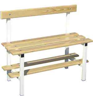 BANCO DE VESTUARIO CON RESPALDO 2,5 MTS