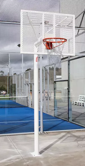 JUEGO CANASTAS ANTIVANDALICAS MINIBASKET NEW TUBO 114 MM LACADA -INCLUYE AROS, REDES Y TABLEROS-