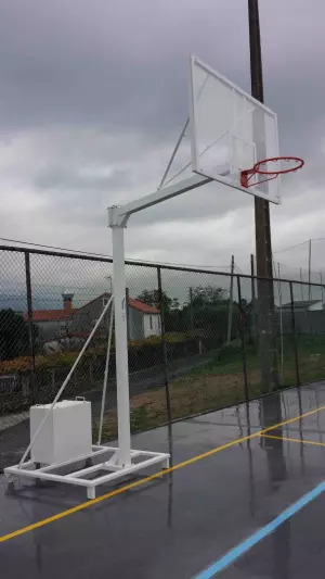 JUEGO CANASTAS BALONCESTO DELUXE MONOTUBO TUBO 100 TRASLADABLE 2 RUEDAS CON CARRO  -SIN TABLERO, ARO