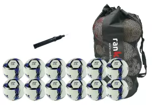 Balón Fútbol Spectrum Talla 5, Lote Ahorro, 12 balones, Bolso e Hinchador