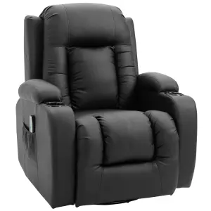 Sillón de Masaje Reclinable 150° de 8 Puntos Vibrante Calor Lumbar 90x93x103 Negro