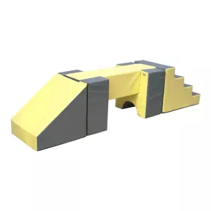 SET FIGURAS N 4 (ESCALERA, 2 ASIENTOS, RECTANGULO Y RAMPA) - 60 CM, AMARILLO/GRIS