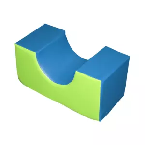FIGURA MINIASIENTO CURVO 30X30X60 CM - 30X60X30 CM, AZUL/VERDE