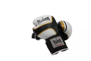 PAR DE GUANTES BOXEO FULLBOXING TSUNAMI - NEGRO/BLANCO, 12OZ