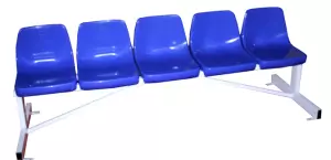 BANCO METALICO CON ASIENTOS PVC-5 PLAZAS-AZUL/ROJO BANQUILLO SUPLENTES FUTBOL