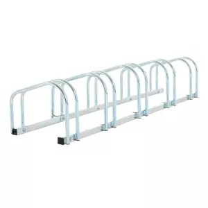 Aparcamiento para 5 Bicicletas Estacionamiento para Aparcar Bicicletas para Interior y Exterior 145x33x27cm Plata