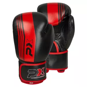 GUANTES BOXEO NEGRO-ROJO PX 8/10/12/14/16 ONZAS