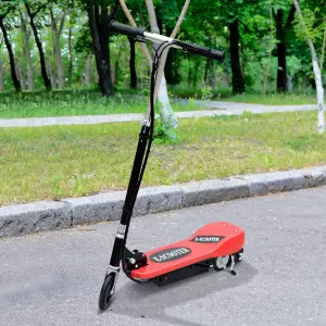 Patinete Eléctrico Plegable tipo Scooter con Manillar Ajustable - Color Rojo - 81.5x37x96cm