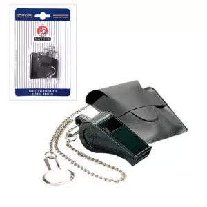 Silbato Naysir N-1B con anilla, cadena y funda. Blister