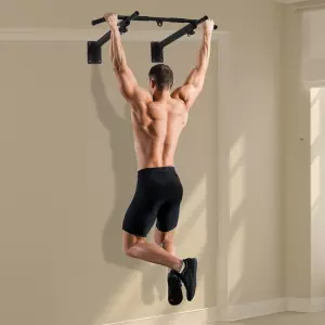 Barra de Musculación para Pared Entrenamiento de Dominadas Máx. 150kg Negro AGARRE SACO BOXEO