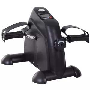 Minibicicleta Estática Pedalier Aparato de Ejercicios Brazos y Piernas Resistencia Ajustable Pantalla LCD 39x40x31cm