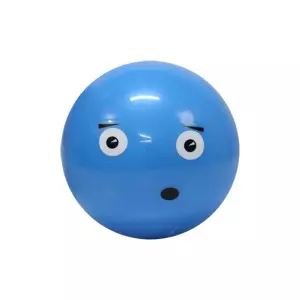 PELOTA PVC CARA DIVERTIDA - 100MM, AZUL