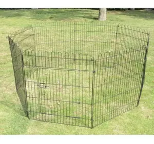 Parque Perros Jaula Plegable Mascotas Cerca Entrenamiento Cachorros 8 Vallas (71x76cm)