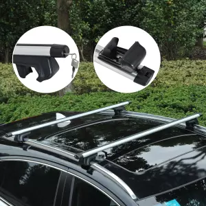 Juego de Barras para Techo Universales tipo Baca Portaequipajes de Aluminio con Cierre para Coche 125cm Ancho  PREGUNTAR STOCK