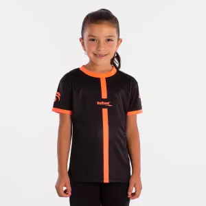 CAMISETA SOFTEE TIPEX NIÑA  - NEGRO/CORAL FLUOR, 12 AÑOS