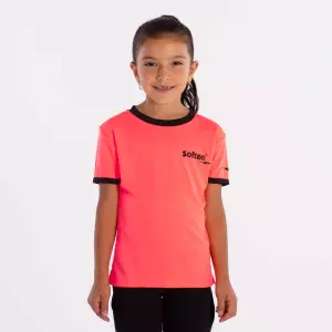 CAMISETA SOFTEE GALAXY NIÑA - CORAL FLUOR/NEGRO, 14 AÑOS