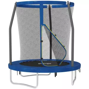 Trampolín para niños trampolines de jardín con red de seguridad estructura de acero 183x200 cm Azul CAMA ELASTICA