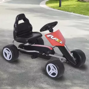 Coche de Pedales Go Kart con Asiento Ajustable Carga 30kg Go Kart Racing Deportivo para Niños 3-8 Años Juguete Exterior 80x49x50cm Acero