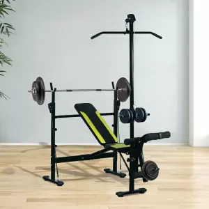 Banco de Pesas Reclinable Multifunción para Entrenamiento y Musculación 175x110x202 cm