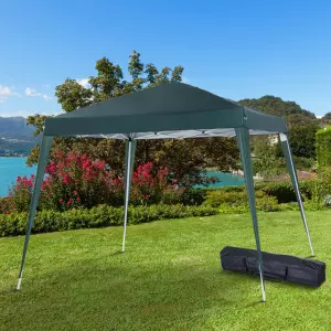Carpa Plegable 3x3m Cenador de Jardín Diseño Pop Up de Acero y Cubierta de Tela Oxford Verde