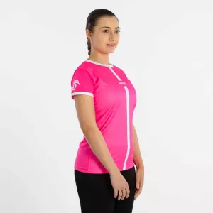 CAMISETA SOFTEE TIPEX MUJER  - L, FUCSIA FLUOR/BLANCO