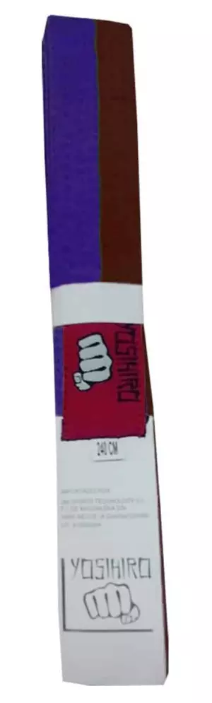 CINTURON KARATE/JUDO YOSIHIRO 100% ALGODON - AZUL/MARRON, ADULTO