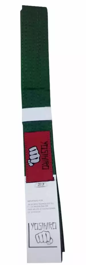 CINTURON KARATE/JUDO YOSIHIRO 100% ALGODON - VERDE, ADULTO