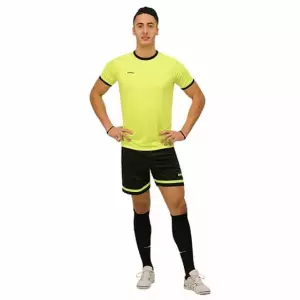 PANTALÓN CORTO SOFTEE PRIMAX NEW NIÑO - 14 AÑOS, NEGRO/AMARILLO FLUOR SIN BOLSILLOS
