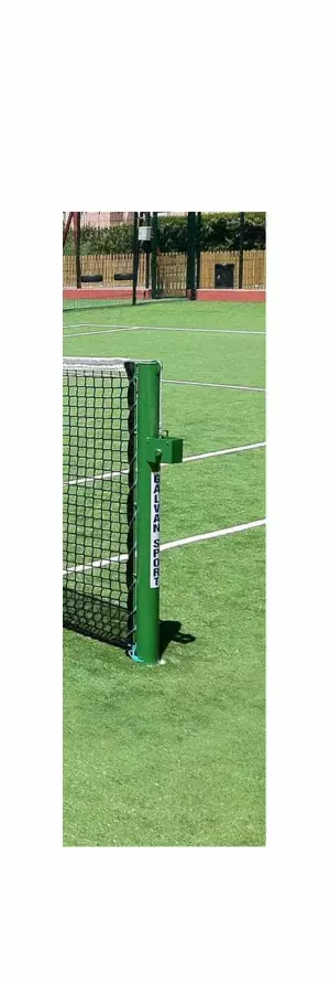 Juego de postes de tenis metálicos anclados ø 80mm