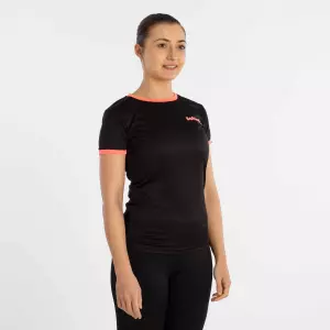CAMISETA SOFTEE GALAXY MUJER - XL, NEGRO/CORAL FLUOR