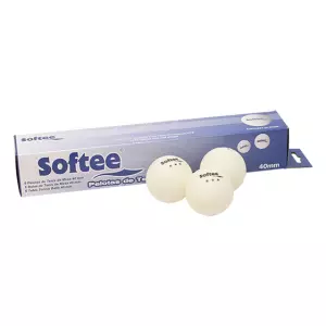 CAJA 6UDS PELOTAS TENIS DE MESA 40MM SOFTEE - 40MM, BLANCO