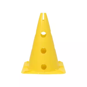 CONO CON SOPORTE PARA PICA Y ARO BASE CUADRADA - AMARILLO, 50CM