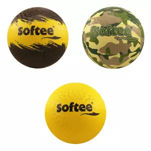 PELOTA CAUCHO SOFTEE - NEGRO/AMARILLO, 240 MM
