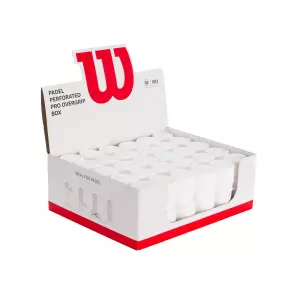 CAJA 60 OVERGRIPS WILSON PADEL BLANCO PRO PERFORADOS