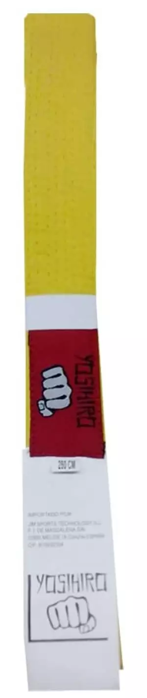 CINTURON KARATE/JUDO YOSIHIRO 100% ALGODON - AMARILLO, JUNIOR