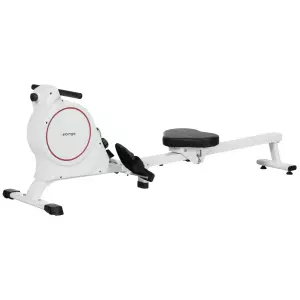 Máquina de Remo Magnético Remo para Casa Plegable Resistencia de 8 Niveles Pantalla LCD y 2 Ruedas 180x48x60 cm Blanco