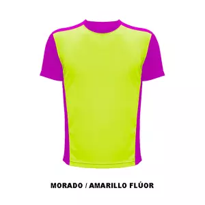 CAMISETA TECNICA ACTIVE UNISEX ADULTO  - L, MORADO/AMARILLO FLUOR