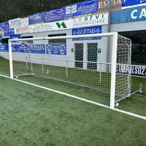 JUEGO PORTERÍAS ALUMINIO FÚTBOL 7 120X100 MM ABATIBLES CON ARQUILLOS CINCADOS PORTES GRATIS