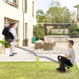 Columpio Balancín para Niños Balancín Infantil para Exteriores Giratorio de 360 Grados Carga 60kg (cada asiento) Adecuado Niños 3-10 Años