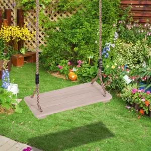 Columpio Infantil de Madera con Cuerda para Jardines Asiento 40x16cm